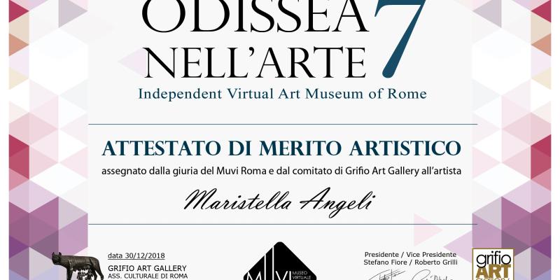 Maristella Angeli riceve l’Attestato di Merito Artistico “Odissea nell'Arte 2018” Maristella Angeli riceve l’Attestato di Merito Artistico “Odissea nell'Arte 2018”