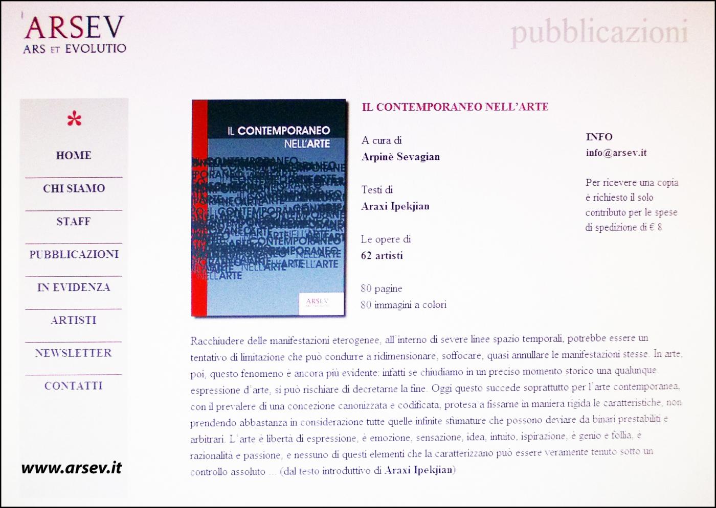 Il contemporaneo nell'arte a cura di Arpinè Sevagian 
