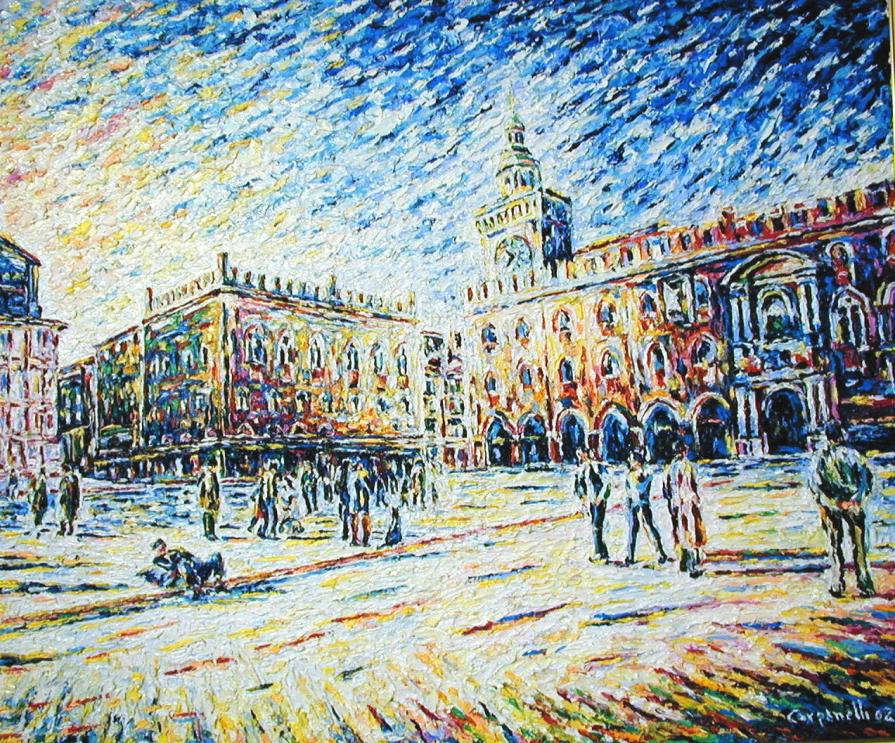 Bologna:Piazza Maggiore dai Banchi