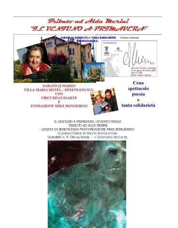 IL VENTUNO A PRIMAVERA, TRIBUTO AD ALDA MERINI 