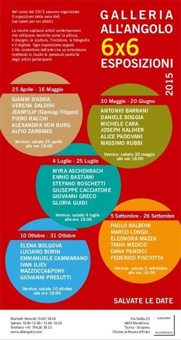GALLERIA ALL'ANGOLO 6 x 6 ESPOSIZIONI 2015