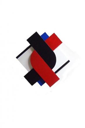 Intreccio   smalto su tavole sovrapposte   86x83     2009