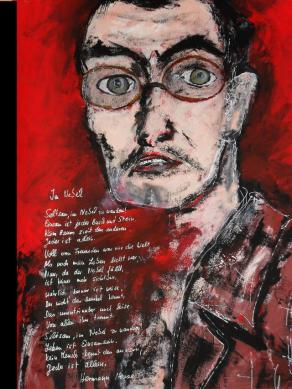 In the fog Hermann Hesse Acryl auf Karton 70 x 50 cm