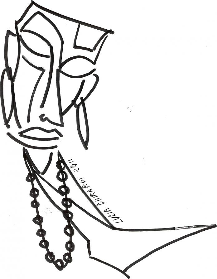 Volto di donna con collana