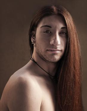 _Portrait of a boy with long hair_