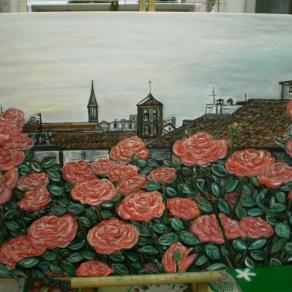 Terrazzo di Firenze con rose