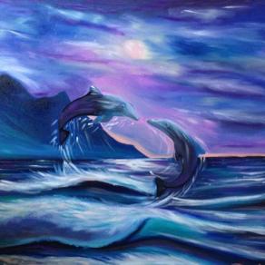 Delfini che si baciano