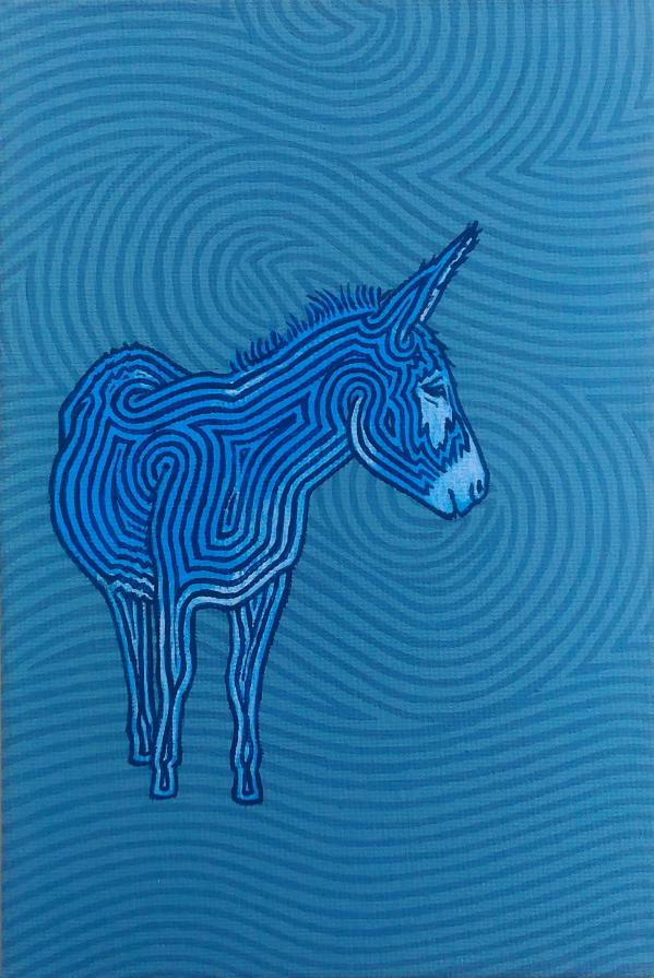 Blue donkey