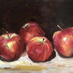 Mele Olio su tavola  24 x 19 cm