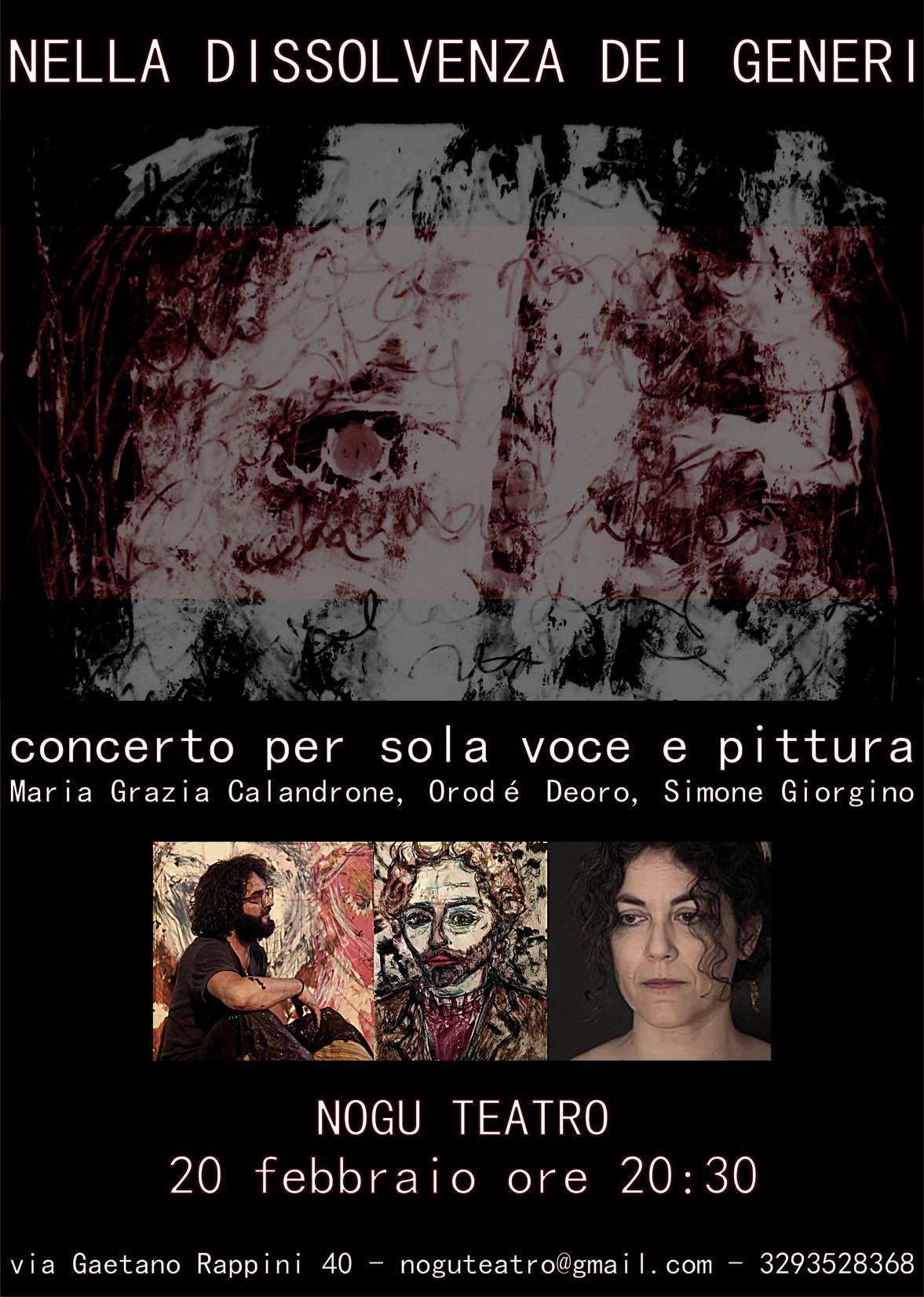 Nella dissolvenza dei generi. Concerto per sola voce e pittura Nella dissolvenza dei generi. Concerto per sola voce e pittura