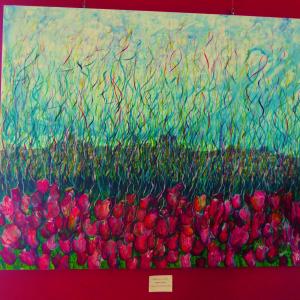 Maristella Angeli, present at the inauguration of the Collective Exhibition "Landscapes of Italy", Gualdo Tadino (PG)