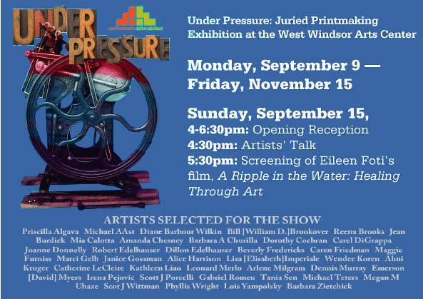 Under Pressure, a Juried Printmaking Exhibition Under Pressure, a Juried Printmaking Exhibition