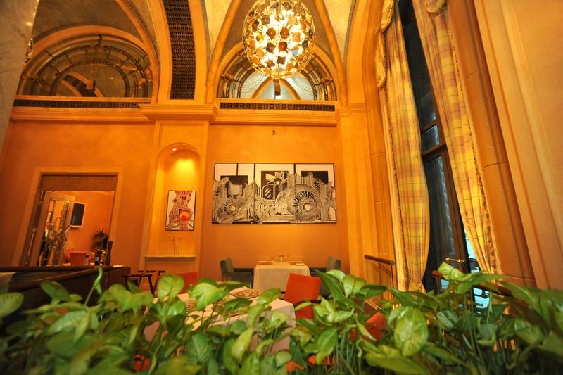 Exhibition in Italian branded restaurant