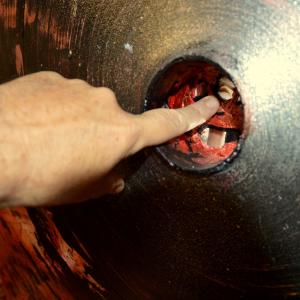 Interazioni cosmiche - particolare del cilindro centrale con specchi