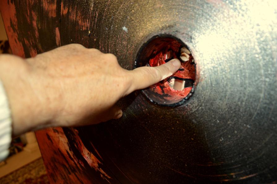 Interazioni cosmiche - particolare del cilindro centrale con specchi