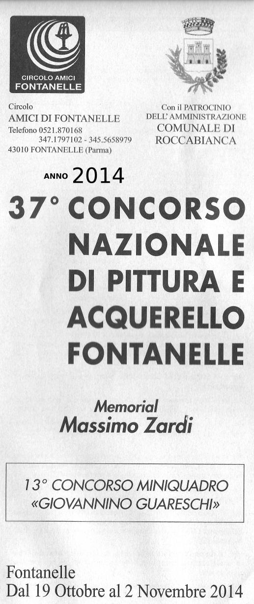 37° Concorso Nazionale di Pittura Fontanelle e 13° Concorso Miniquadro "Giovannino Guareschi"