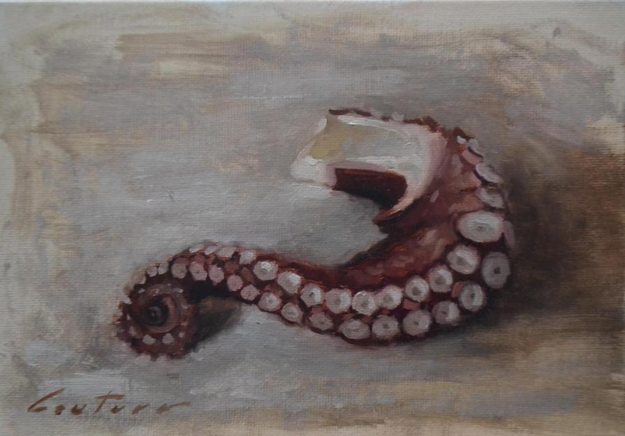 Octopus Tentacle II - oil painting on canvas board