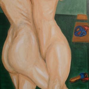 Nello spogliatoio - Avversarie amanti wrestlers (particolare)