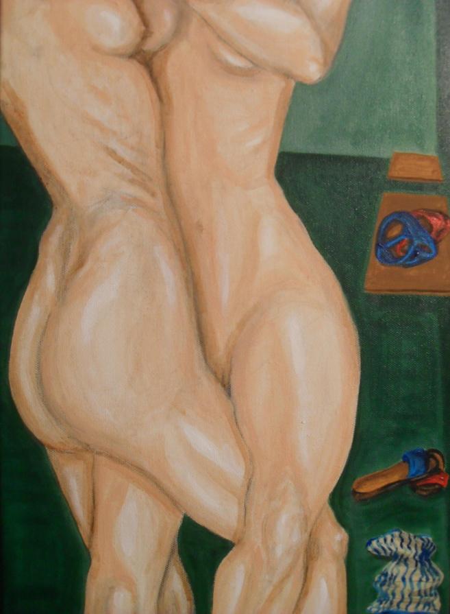 Nello spogliatoio - Avversarie amanti wrestlers (particolare)