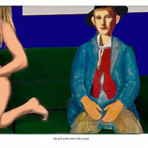 the girl at the end of the couch