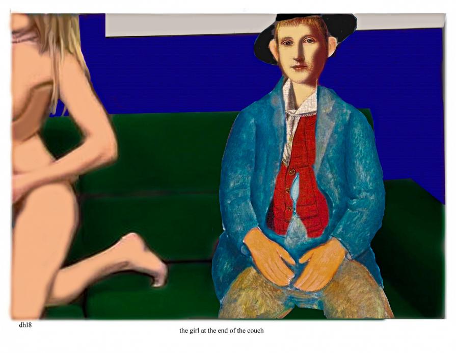 the girl at the end of the couch