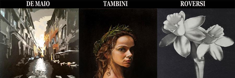 Mostra personale di Angelo De Maio, Ezio Tambini e Marzia Roversi presenta Francesca Bogliolo