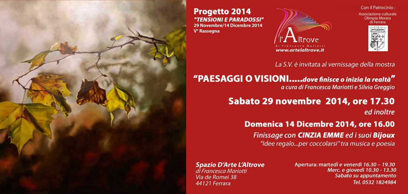 Paesaggi o Visioni...dove finisce o inizia la realtà?