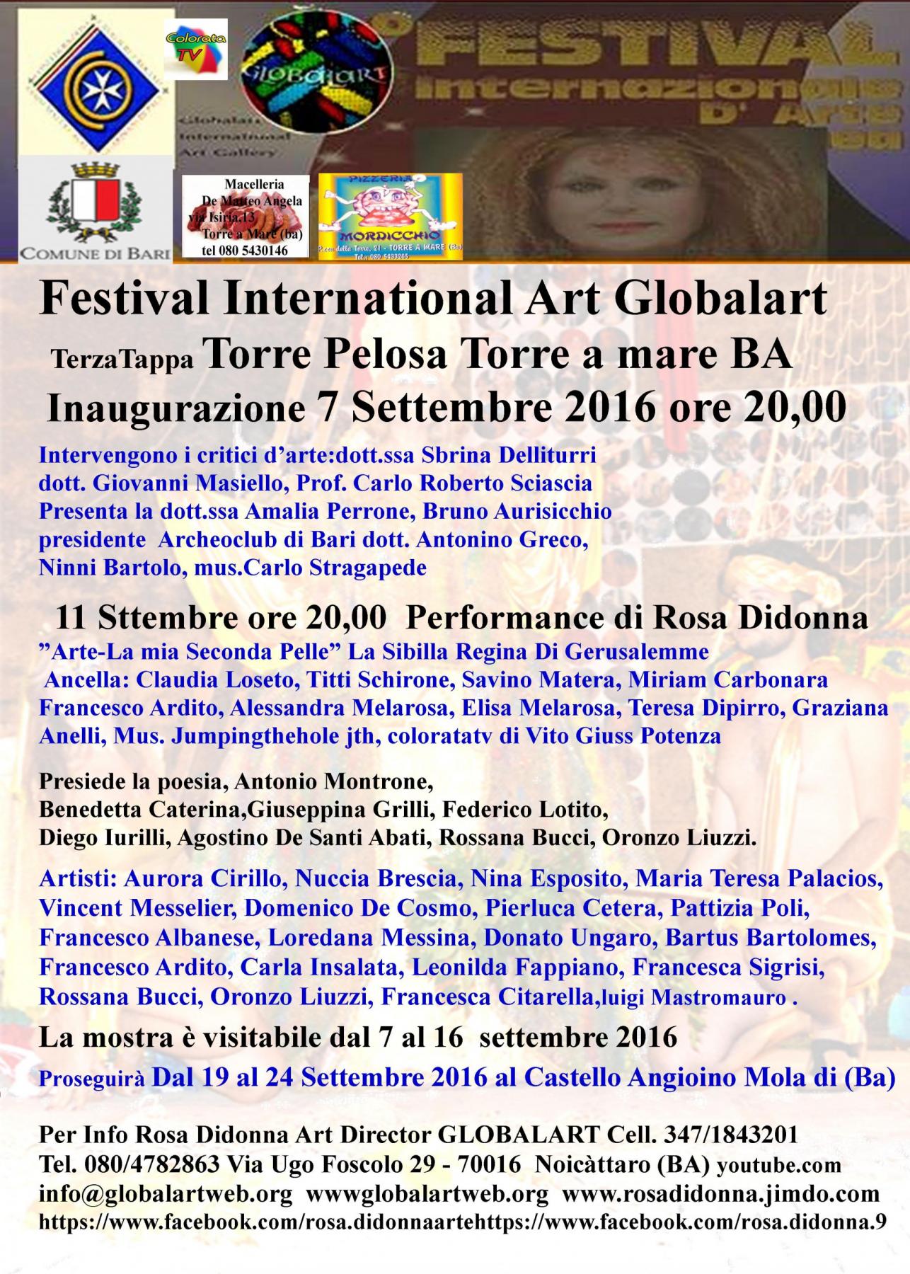 2 TORRE A MARE Festival International Art Glogalart 2 TORRE A MARE Festival International Art Glogalart