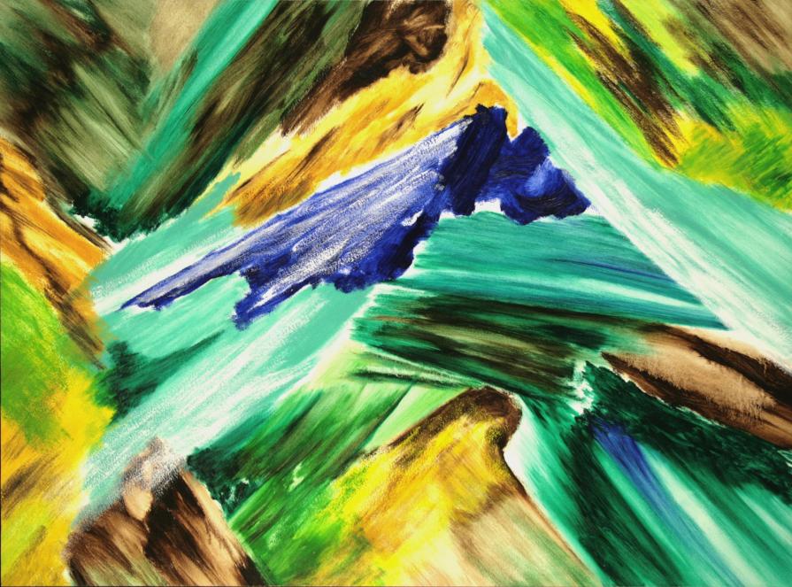 Barca azzurra sulla riva dell'Oglio