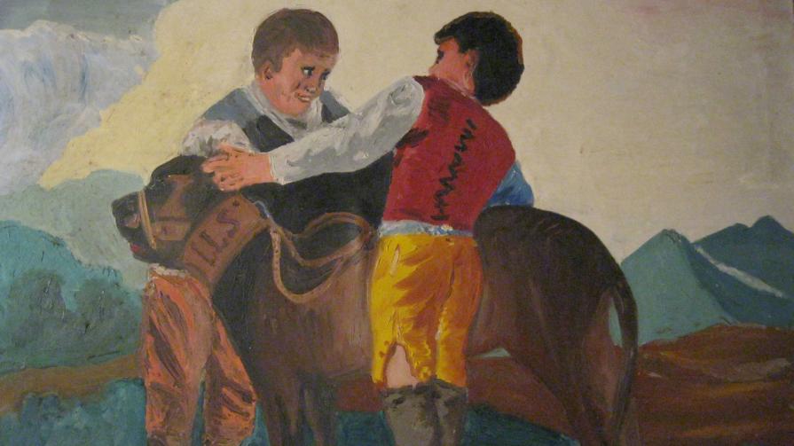 1973: DUE RAGAZZI CON MASTINO DEL GOYA "RIVISITATO" DA FULBER A 14 ANNI.