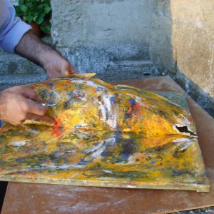 Fase di esporto, come da video, della materia solidificata dal supporto Fase di esporto, come da video, della materia solidificata dal supporto