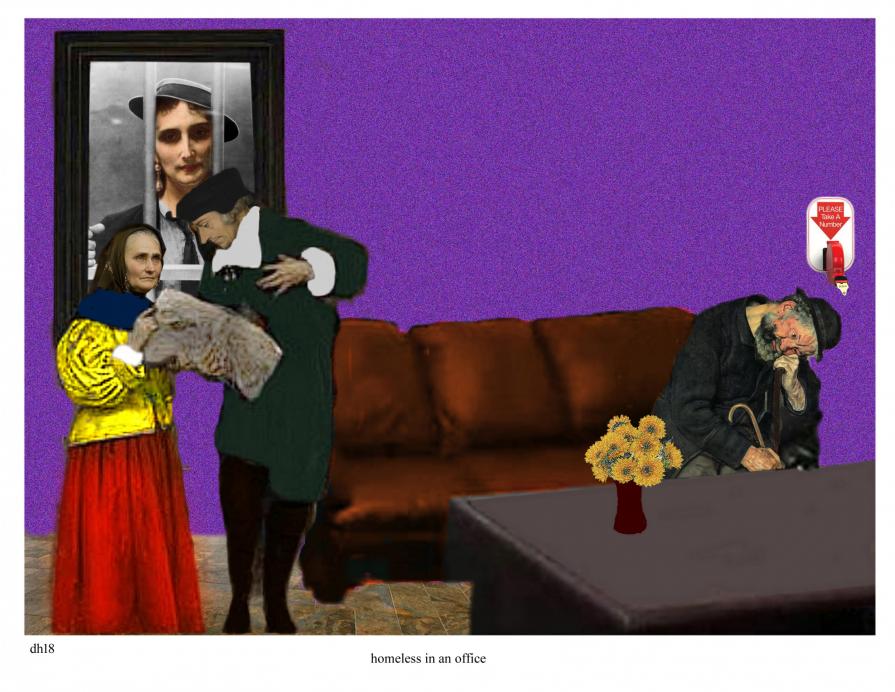 homeless in an office