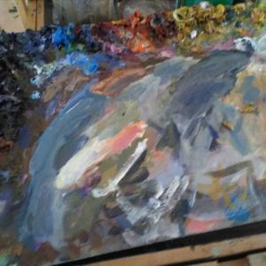 Corsi di disegno a matita su carta e olio su tela