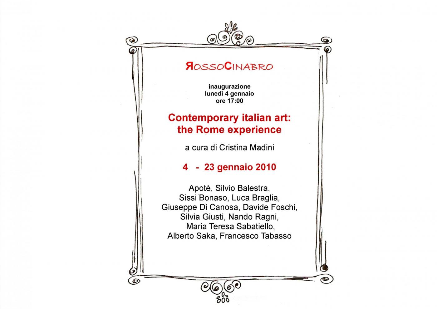 ‘Contemporary Italian Art: The Rome Experience ’ 