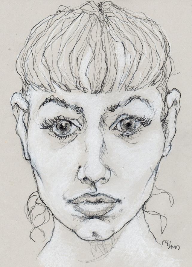 ragazza con frangetta