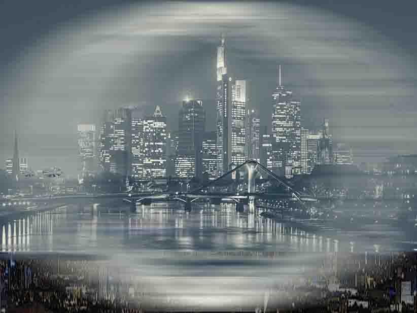 Frankfurt in morning haze