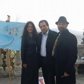 Senatore Fabrizio di Stefano in compagnia del Pittore Oronzo Curvo e sua moglie.