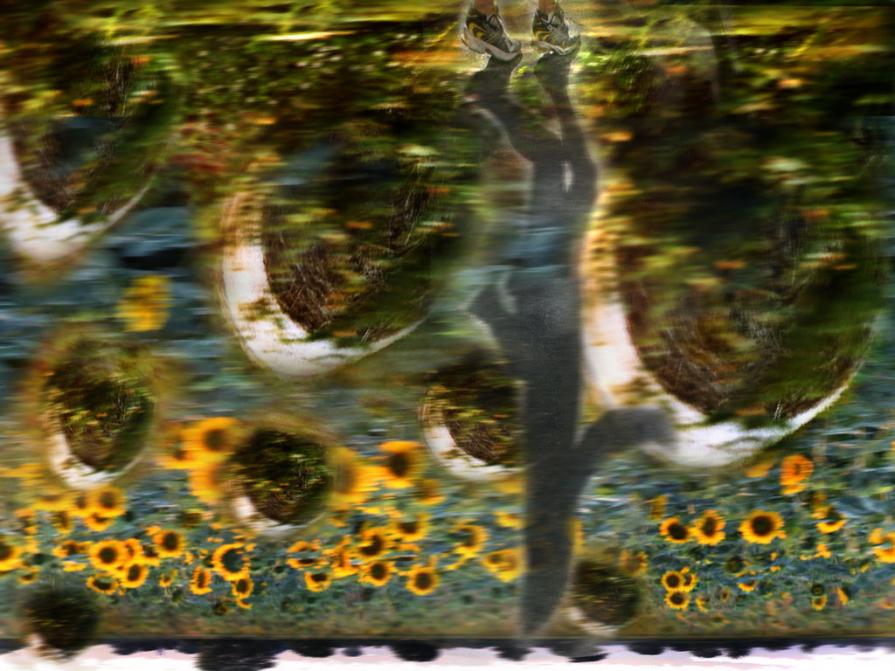 ore 12,30 che fatica ,correndo vedo la mia ombra riflessa.