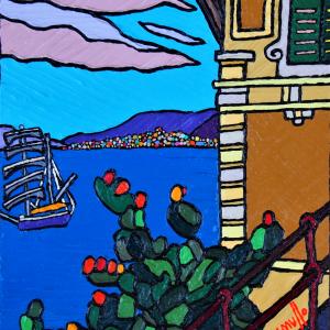 Camogli, barca e fico d'india 