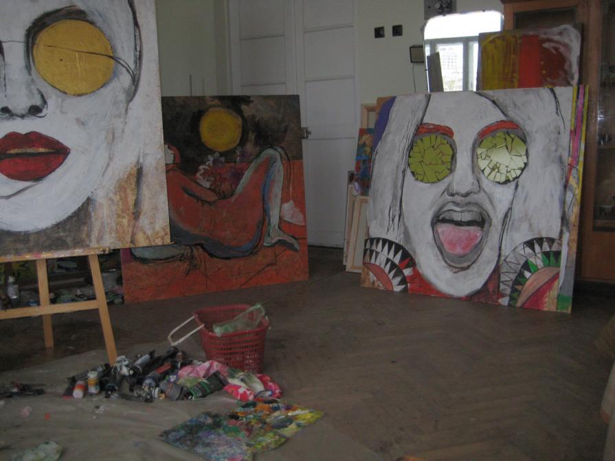 in my studio