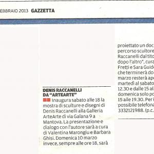 Il Maestro di scultura Denis Raccanelli alla ArteArte di Mantova.