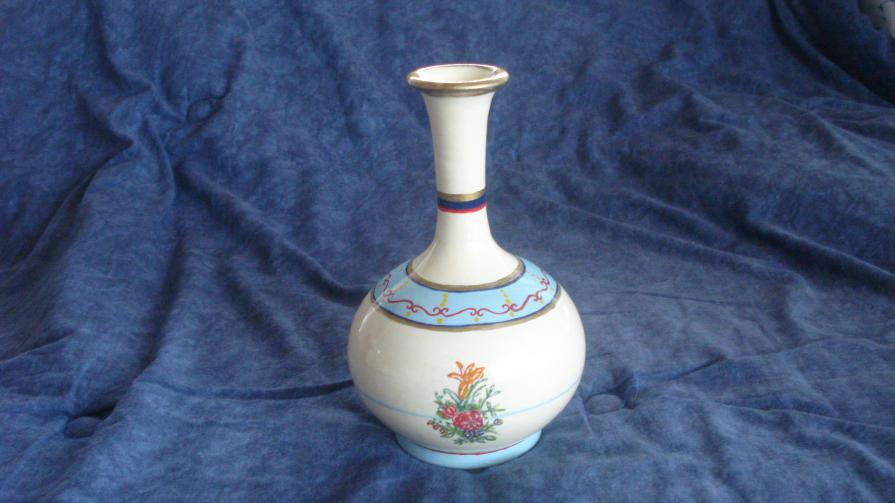 Anfora bottiglia terracotta aryballos con fiori