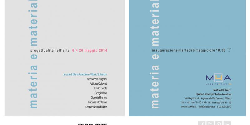 Materia e materiali: progettualità nell'arte | A cura di Elena Amodeo e Vittorio Schieroni Materia e materiali: progettualità nell'arte | A cura di Elena Amodeo e Vittorio Schieroni