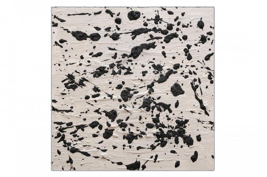 Attimo II(infinito) - malta, pasta cementizia, colla vinilica, su tela - cm.48x48 - Anno 2010