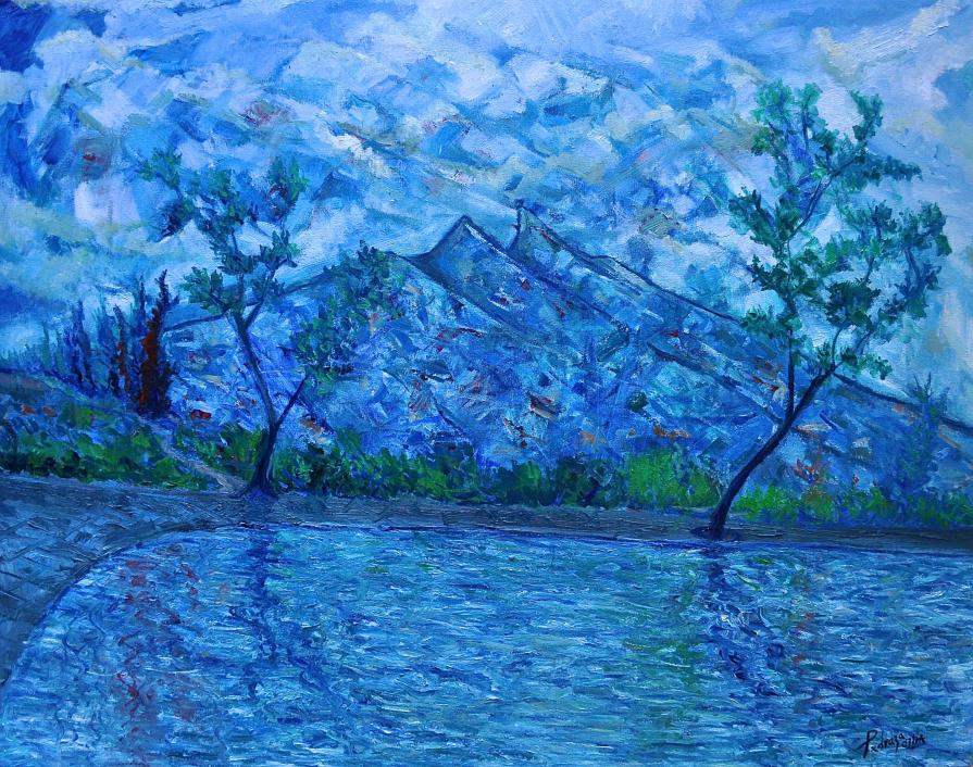 "Tramonto a Paseo Santa Lucia si affaccia sul Cerro de la Silla"