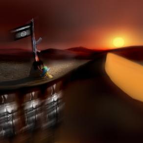 baby killer in siria.appoggia il ciucio e una il mitra.