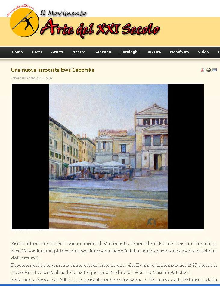 Ewa Ceborska nel Movimento Arte del XXI Secolo