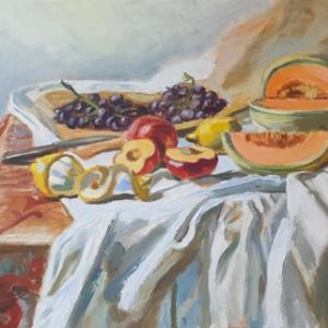 Corsi di disegno a matita su carta e olio su tela