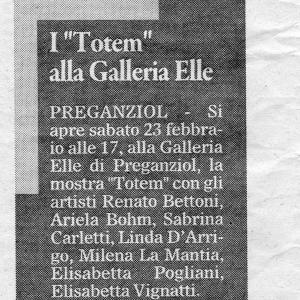 Articoli sulla mostra Totem