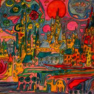 Strana Città Sospesa nell'Infinito Cosmico